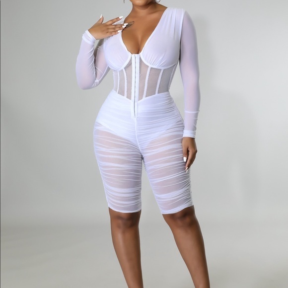 Sheer Mesh Romper - Picture 2 of 7